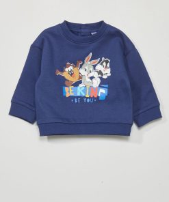 Sweat 'Looney Toons' col rond - Bleu