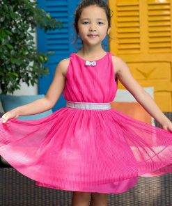 Robe Qui Tourne Fille Voile Rose Fuchsia HEPBURN - 'LA FAUTE A VOLTAIRE' - Rose fushia