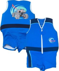Maillot de Bain Monster Enfant avec Flotteurs - Accessoire de Natation Garçon - Bleu