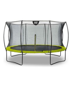 Trampoline sur pieds rond 366cm noir et filet de sécurité Sihouette EXIT - Vert