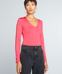 Body manches longues en microfibre - Rose
