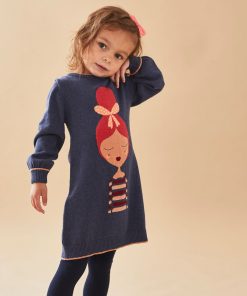 Robe tricot dame, - Marron