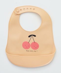 Bavoir en silicone imprimé - Rose
