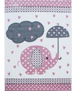 Tapis enfant 160x230 KID'S RAIN Rose OEKO TEX idéal pour Chambre - Rose