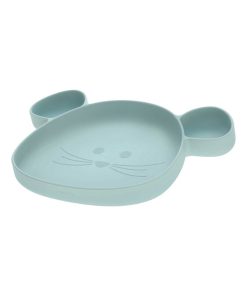 Assiette à compartiments ventousée en silicone Bleu - Bleu