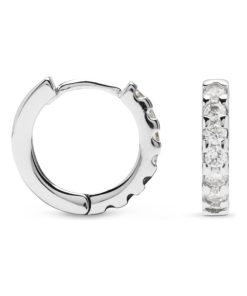 Boucles d'oreilles meri en argent 925 et zircon cubique rhodié brillant - Argent