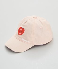 Casquette en toile avec imprimé devant - Rose