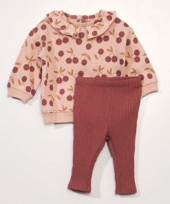Ensemble sweat + legging - 2 pièces - Rose