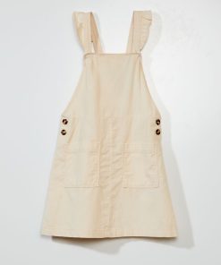 Robe salopette en velours - Blanc