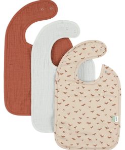 3 bavoirs BABBLING BIRDS mix beige - Beige