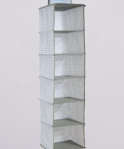 Étagère pliable intissée - gris/bleu