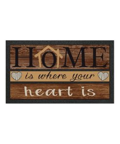 Tapis entree Home is where your heart is - Marron