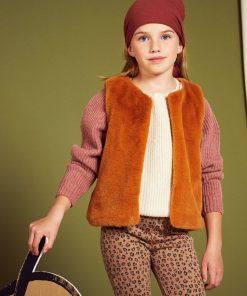 Gilet sans manches en fausse fourrure - Marron