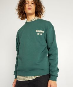 Sweat en molleton 'Brooklyn New York' - Vert