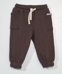 Jogging effet moucheté en molleton léger - Marron foncé