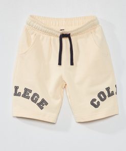 Short de sport en coton - Beige