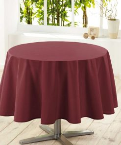 Nappe ronde Collection Essentiel top couleur - Rouge bordeaux