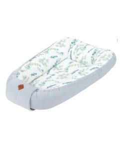 Cocon bébé matelassé - nid réducteur de lit, Eucalyptus - Gris