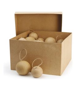 40 boules de Noël en carton à décorer - Beige