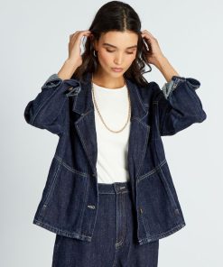 Veste denim x chanvre - Bleu