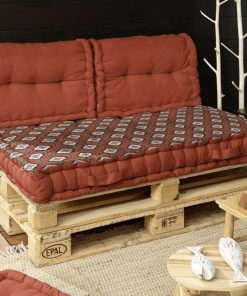 Lot Matelas palette avec 2 dossiers Tilia - Rouge