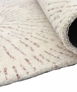 Tapis salon 160x230 PISSENLIT Ecru tapis en laine dessin en relief - Ecru