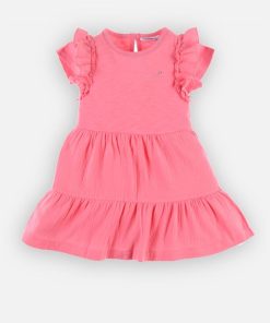 Robe bi-matière, fraise - Rouge