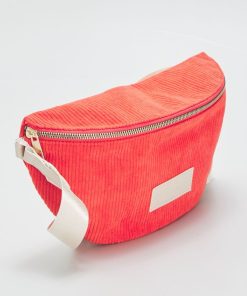 Sac banane en velours avec patch brodé - Rouge