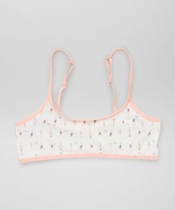 Brassière en jersey imprimé - écru/rose