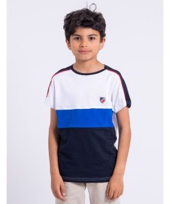 T-shirt manches courtes pur coton NABALIA-J - Bleu marine