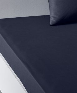 Drap housse grand bonnet pour lit BIO ORGANIC - Bleu marine