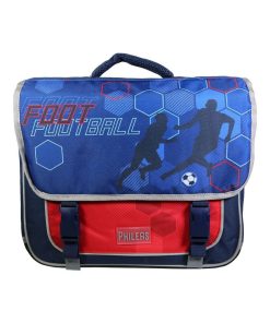 BAGTROTTER Cartable 38 cm Phileas Football Bleu - Système Smart Comfort - Bleu