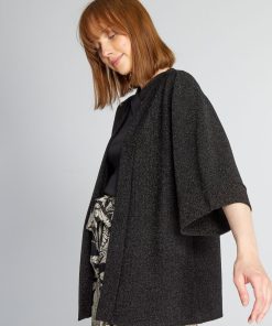 Veste en forme kimono - noir