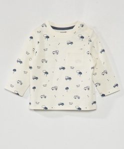 T-shirt en jersey à manches longues - Blanc