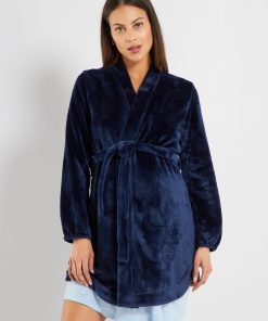 Peignoir polaire - bleu