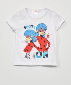 Pyjama short 'Lady Bug' - 2 pièces - blanc/rouge