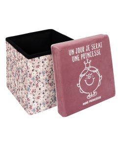 Coffre pouf pliable Madame Princesse - Rose