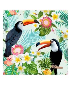 Lot de 20 serviettes papier toucan - Bleu