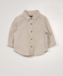 Chemise à rayures - Beige/blanc