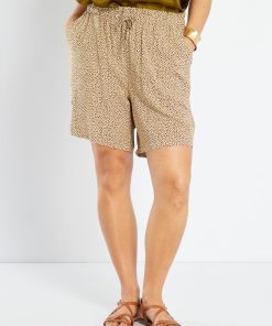 Short fluide imprimé - Beige