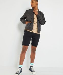 Bermuda chino droit - noir