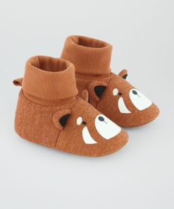 Chaussons 'Panda roux' - Marron